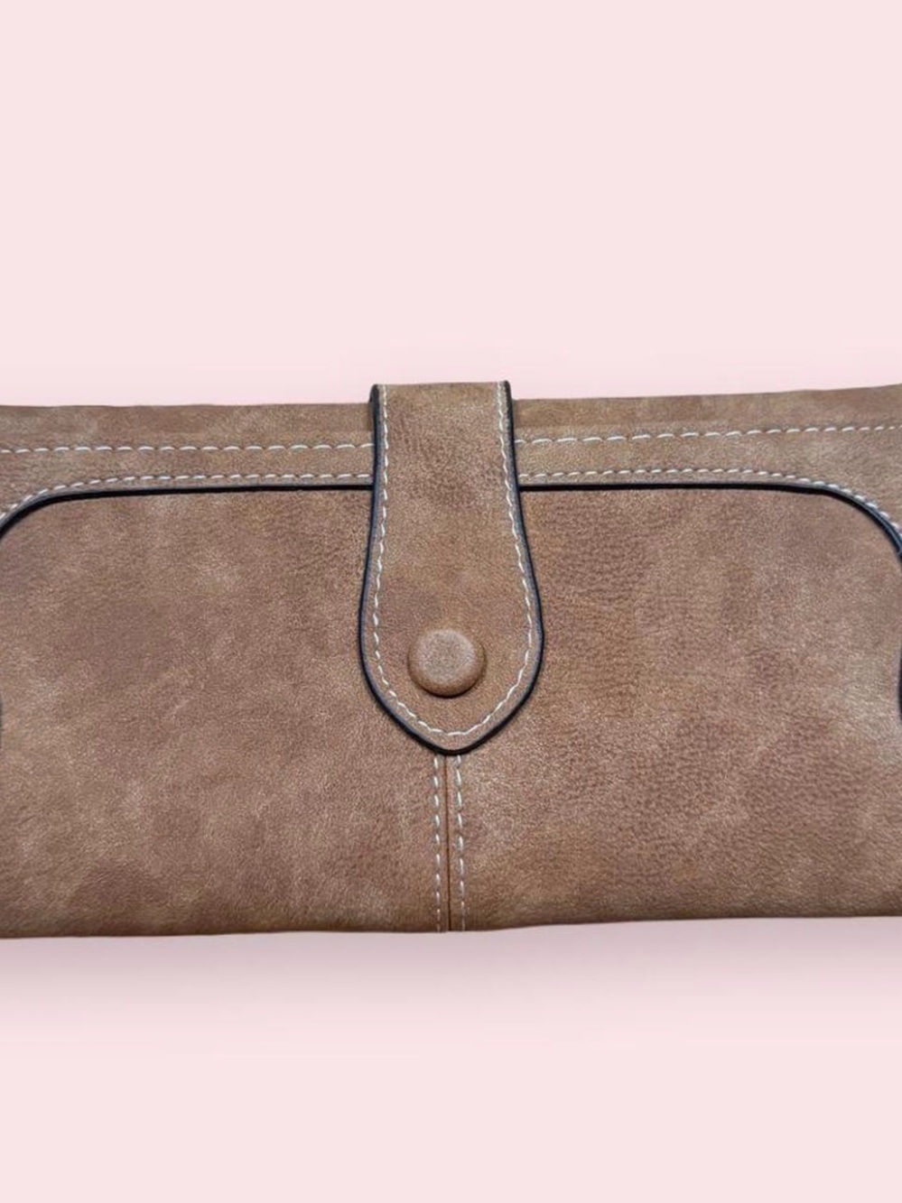 Everyday Taupe Women's Wallet with Snap Strap